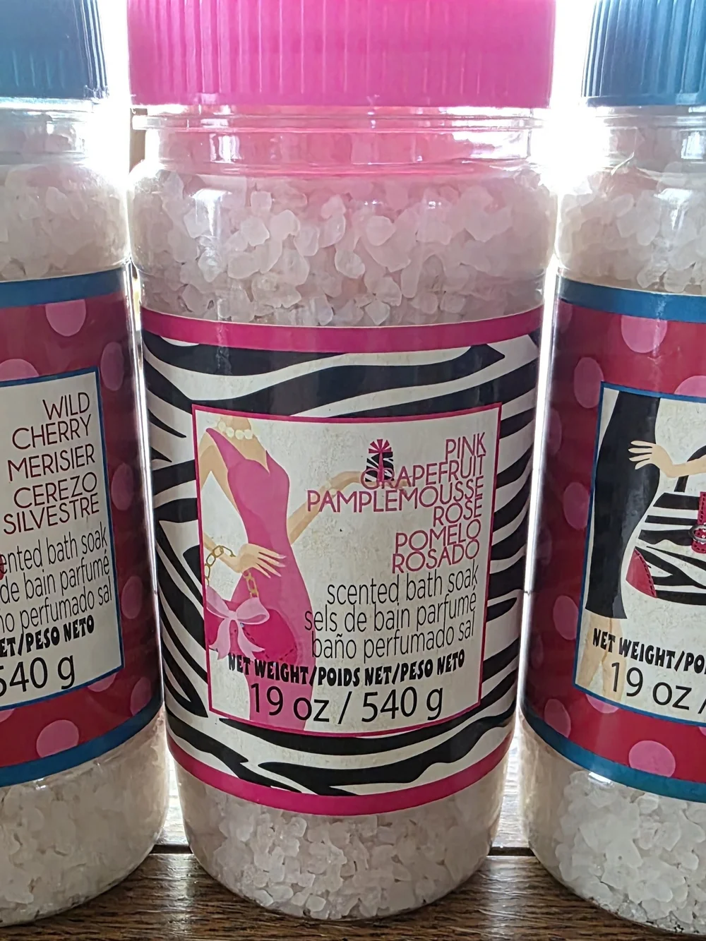 Michaels Bath Salts Trio - 2 Wild Cherry, 1 Pink Grapefruit Rose
